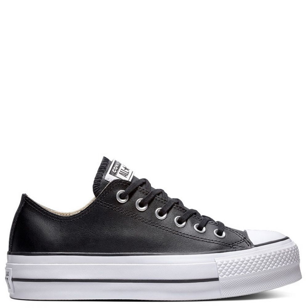 Converse Women's Chuck Taylor All Star Lift Leather Low Top in Black - Getoutside Shoes