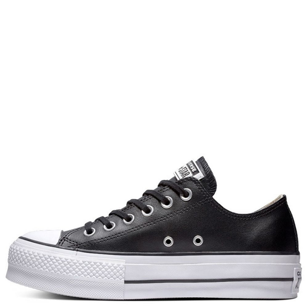Converse Women's Chuck Taylor All Star Lift Leather Low Top in Black - Getoutside Shoes