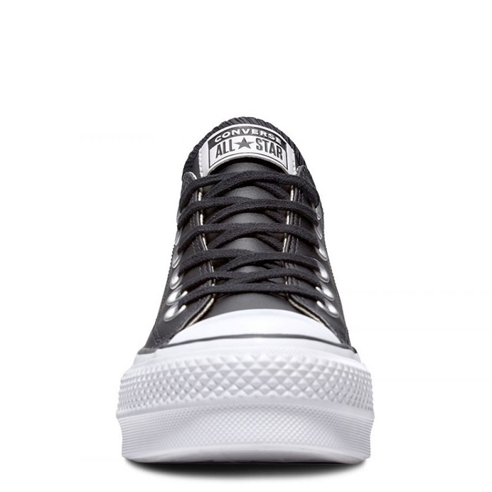 Converse Women's Chuck Taylor All Star Lift Leather Low Top in Black - Getoutside Shoes