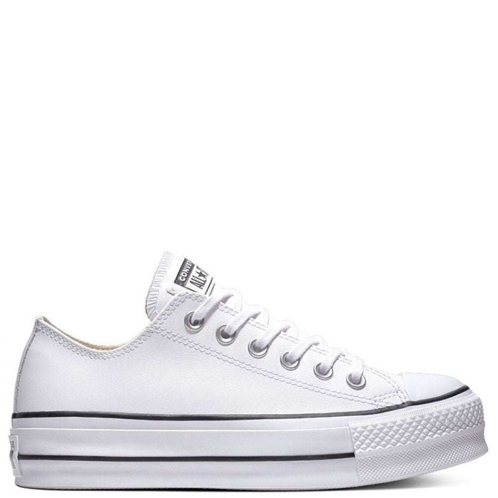 Converse Women's Chuck Taylor All Star Lift Leather Low Top in White - Getoutside Shoes