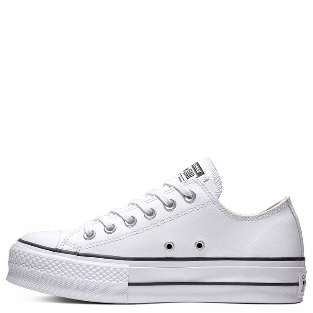 Converse Women's Chuck Taylor All Star Lift Leather Low Top in White - Getoutside Shoes