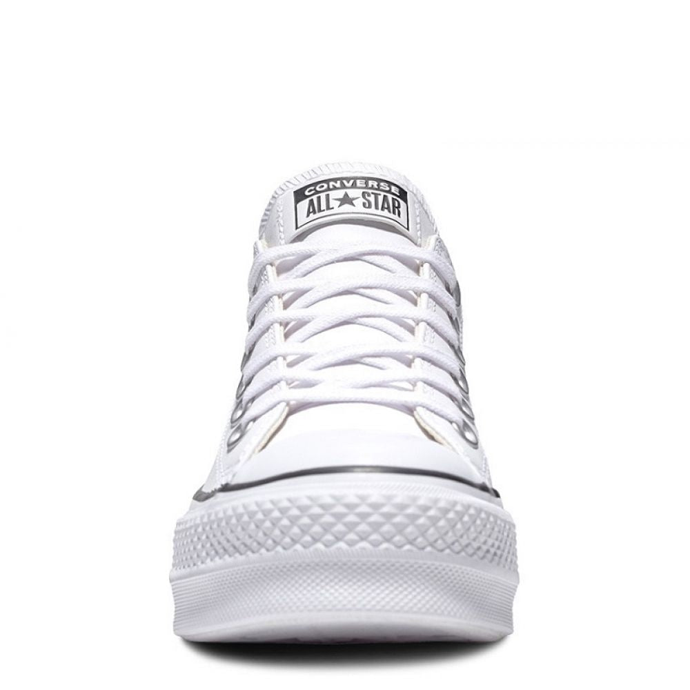 Converse Women's Chuck Taylor All Star Lift Leather Low Top in White - Getoutside Shoes