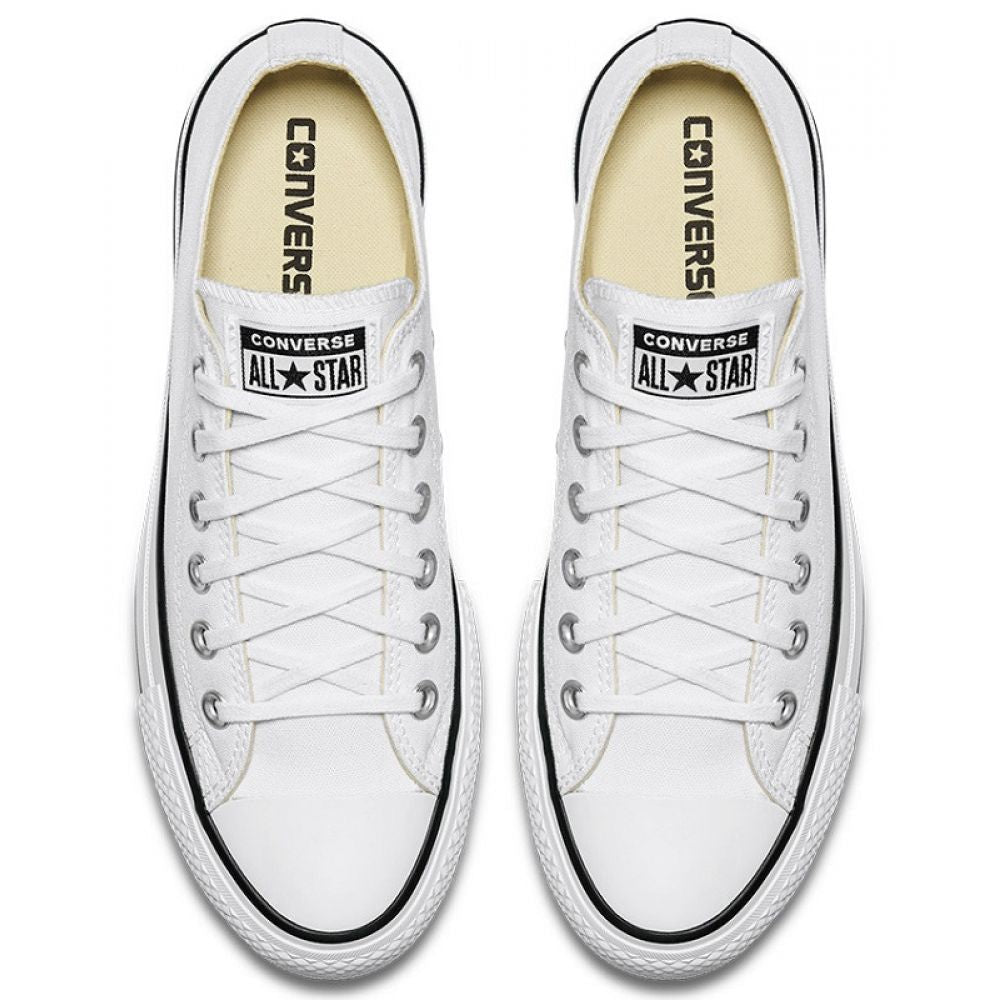 Converse Women's Chuck Taylor All Star Lift Low Top in White/Black - Getoutside Shoes