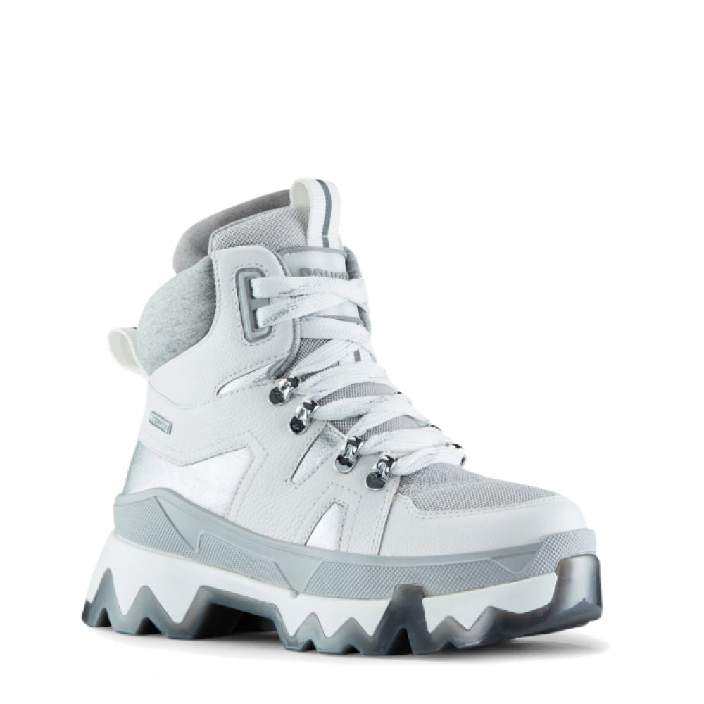 Cougar Women's Wicked Leather Winter Sneaker with PrimaLoft in White/Silver - Getoutside Shoes