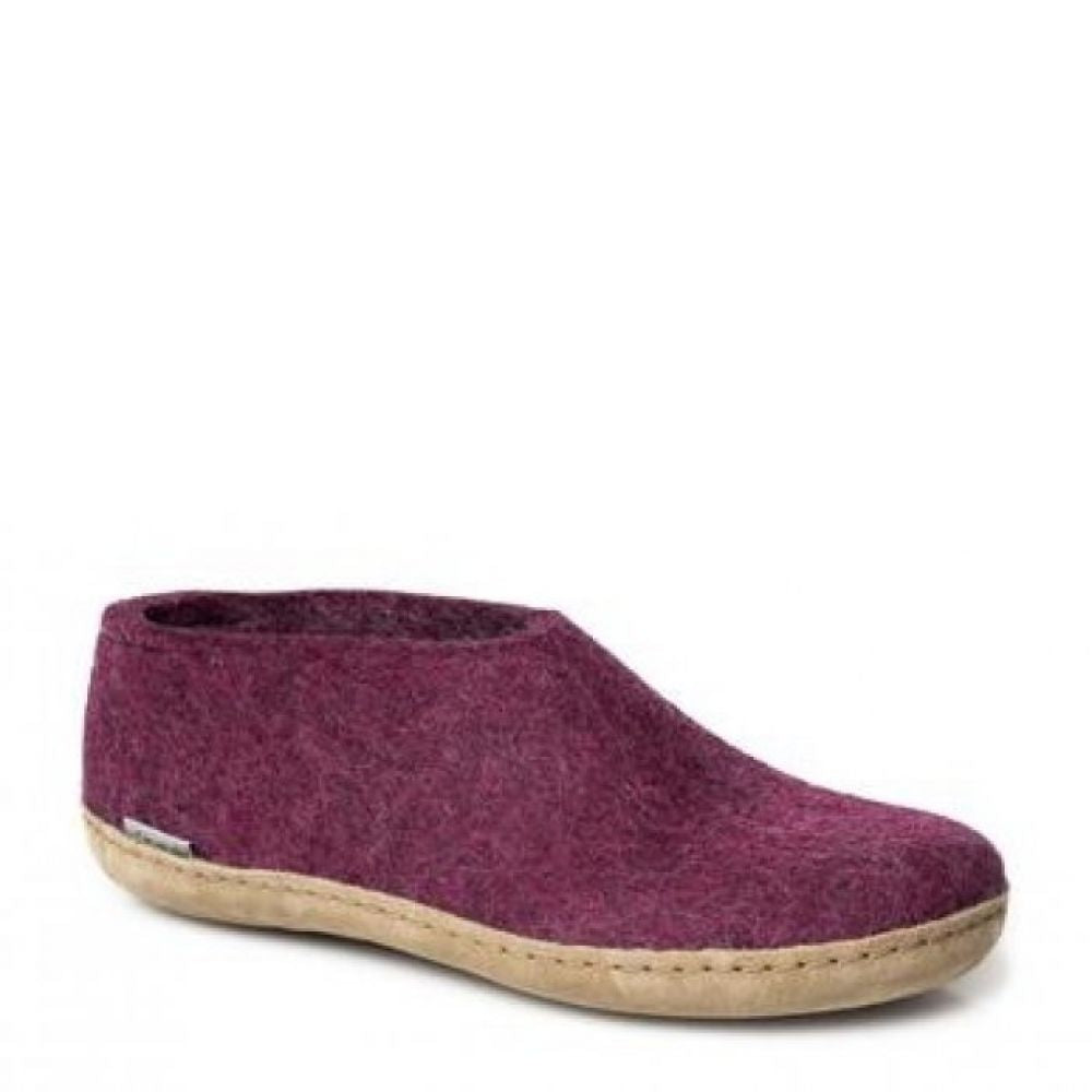 Glerups Women's Shoe Leather Sole in Cranberry