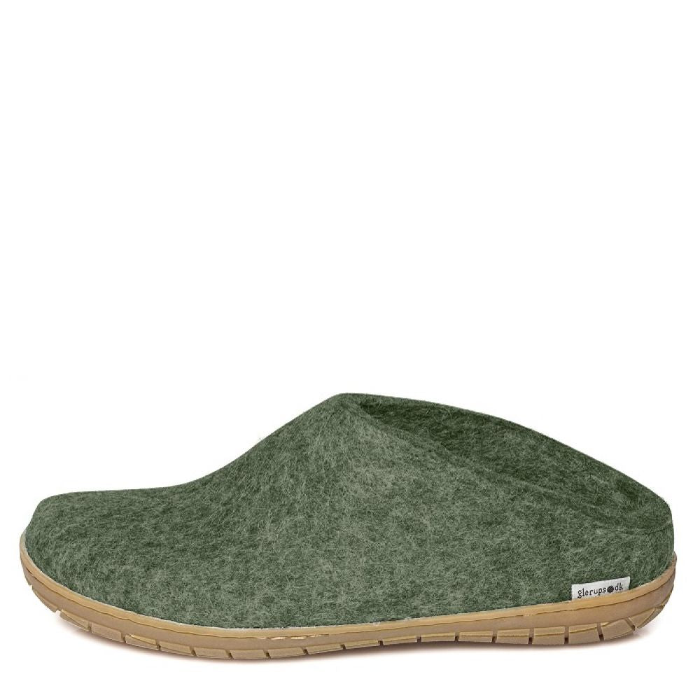 Glerups Open Heel Rubber Sole in Forest