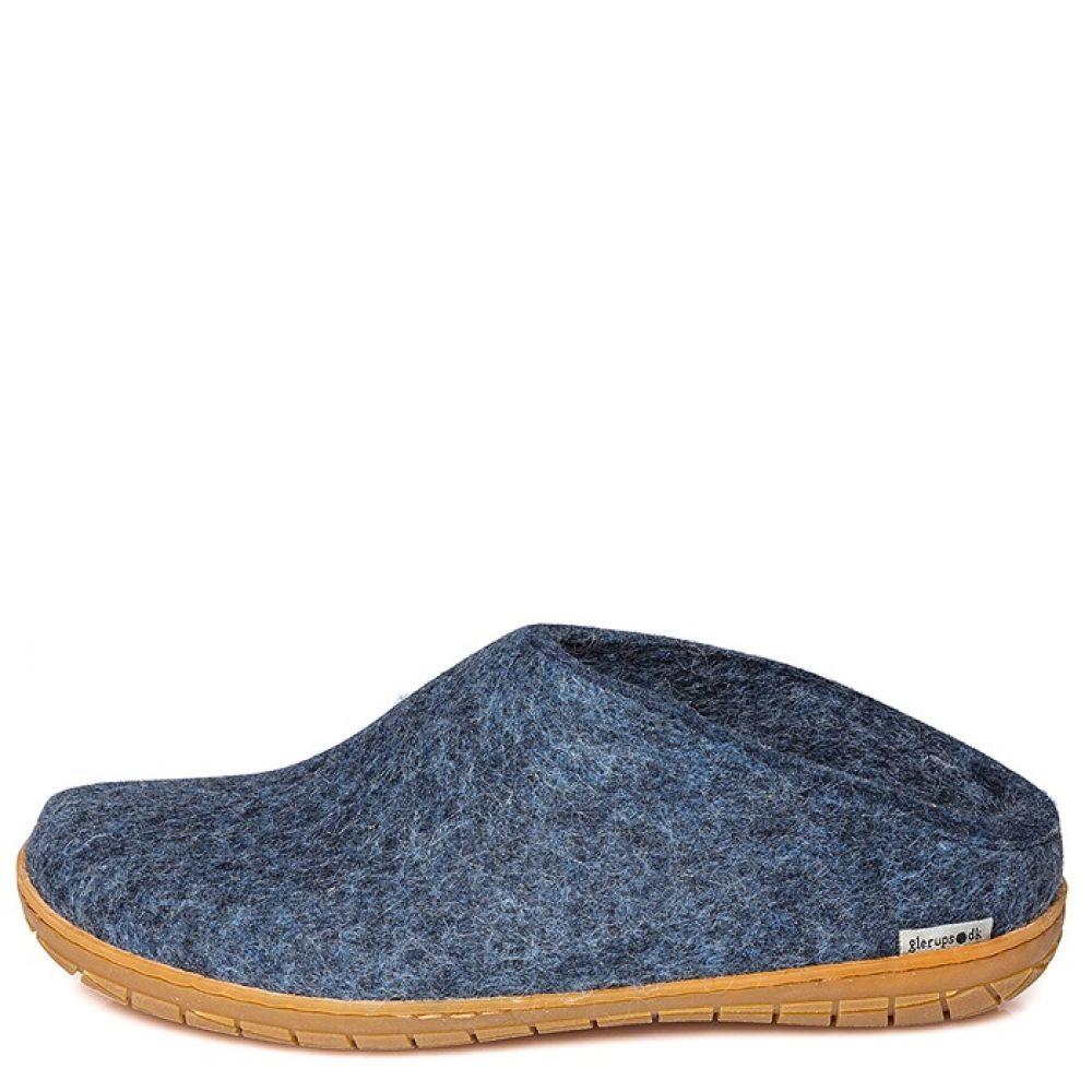 Glerups Open Heel Rubber Sole in Denim