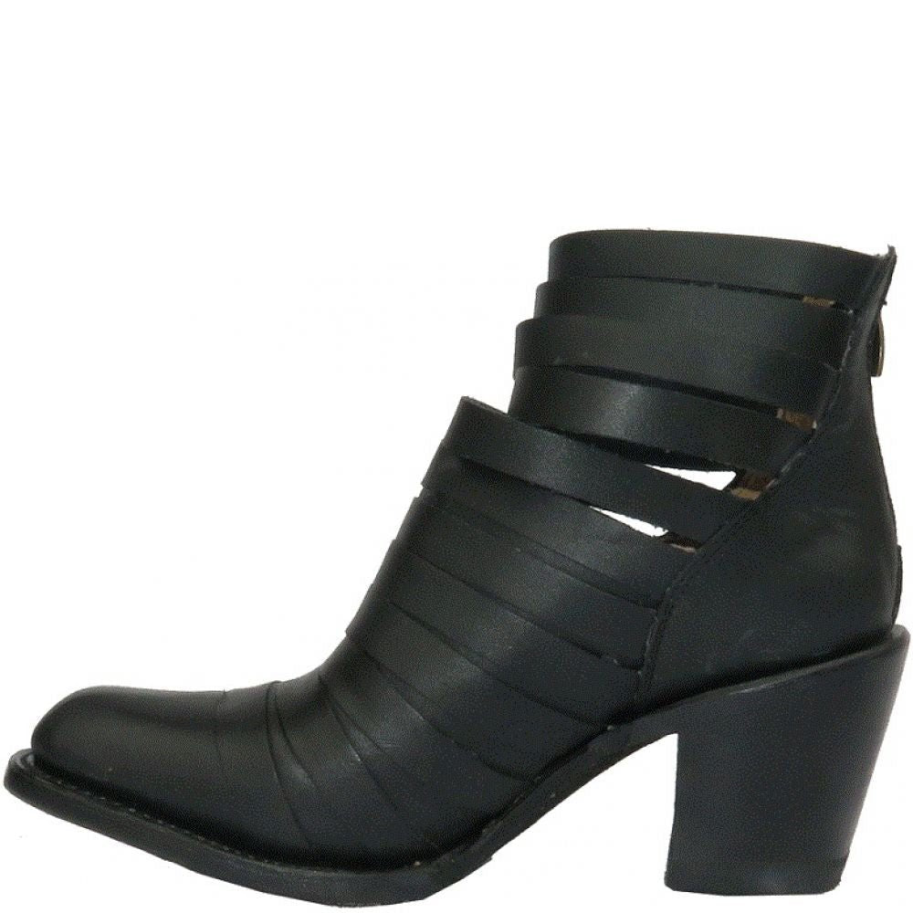 Getoutside Women's Lola Strappy Heel Boot in Black - Getoutside Shoes