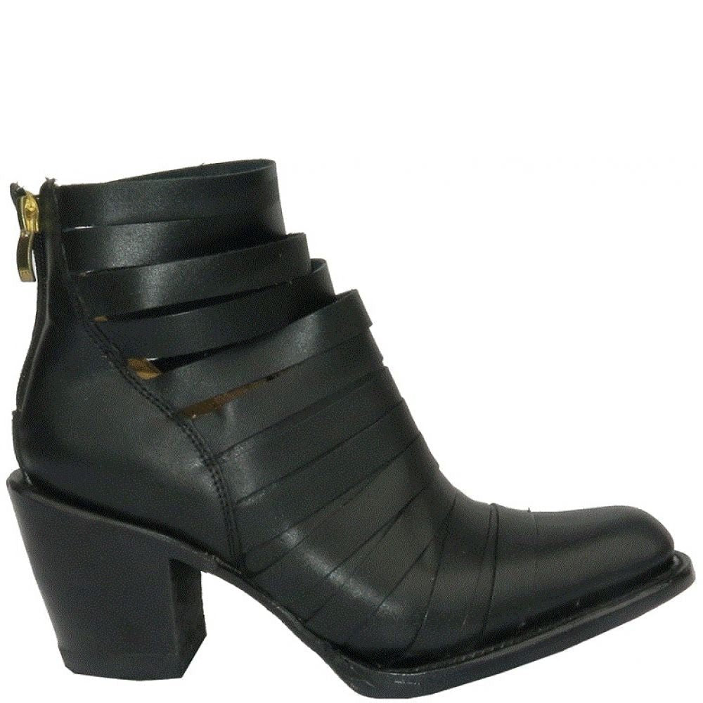 Getoutside Women's Lola Strappy Heel Boot in Black - Getoutside Shoes