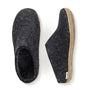Glerups Open Heel Leather Sole in Charcoal - Getoutside Shoes