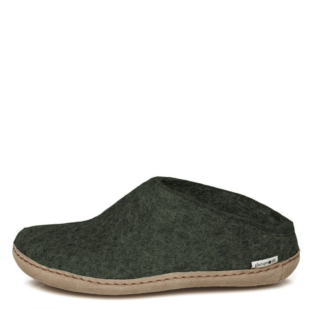 Glerups Open Heel Leather Sole in Forest - Getoutside Shoes