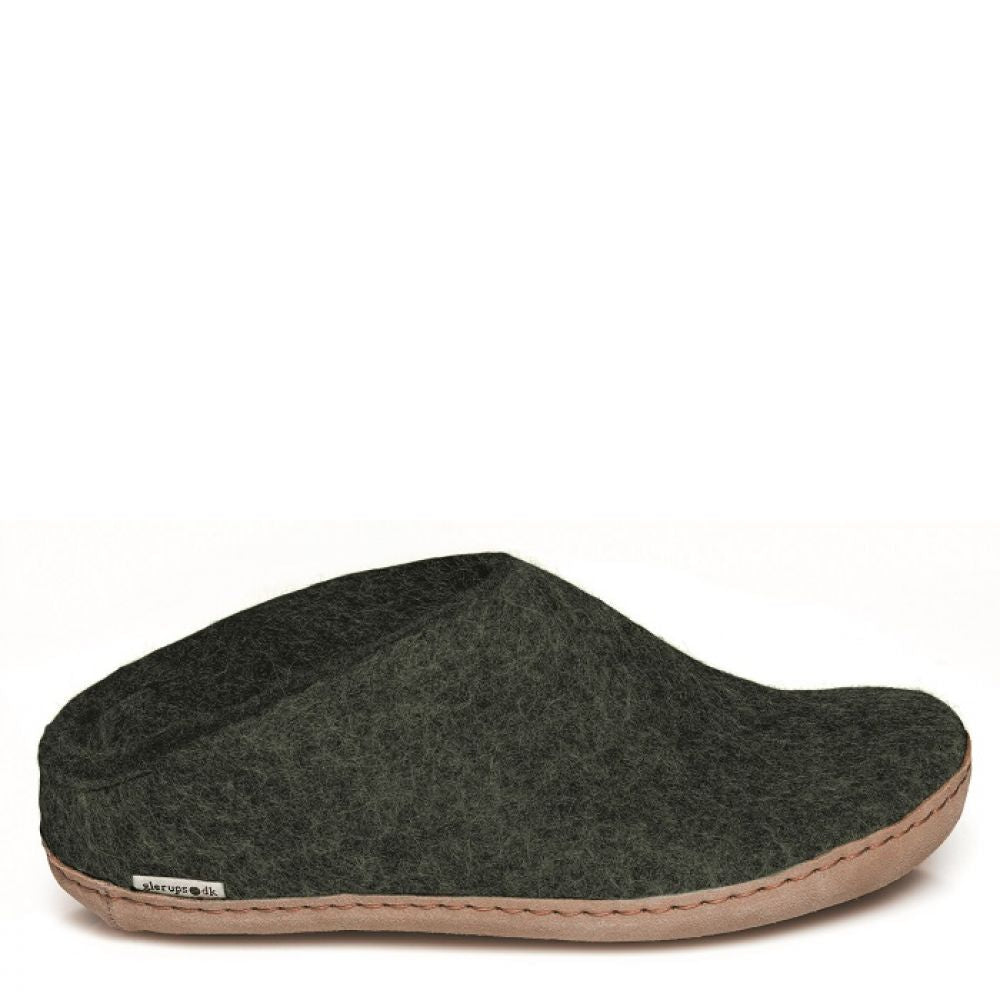 Glerups Open Heel Leather Sole in Forest - Getoutside Shoes