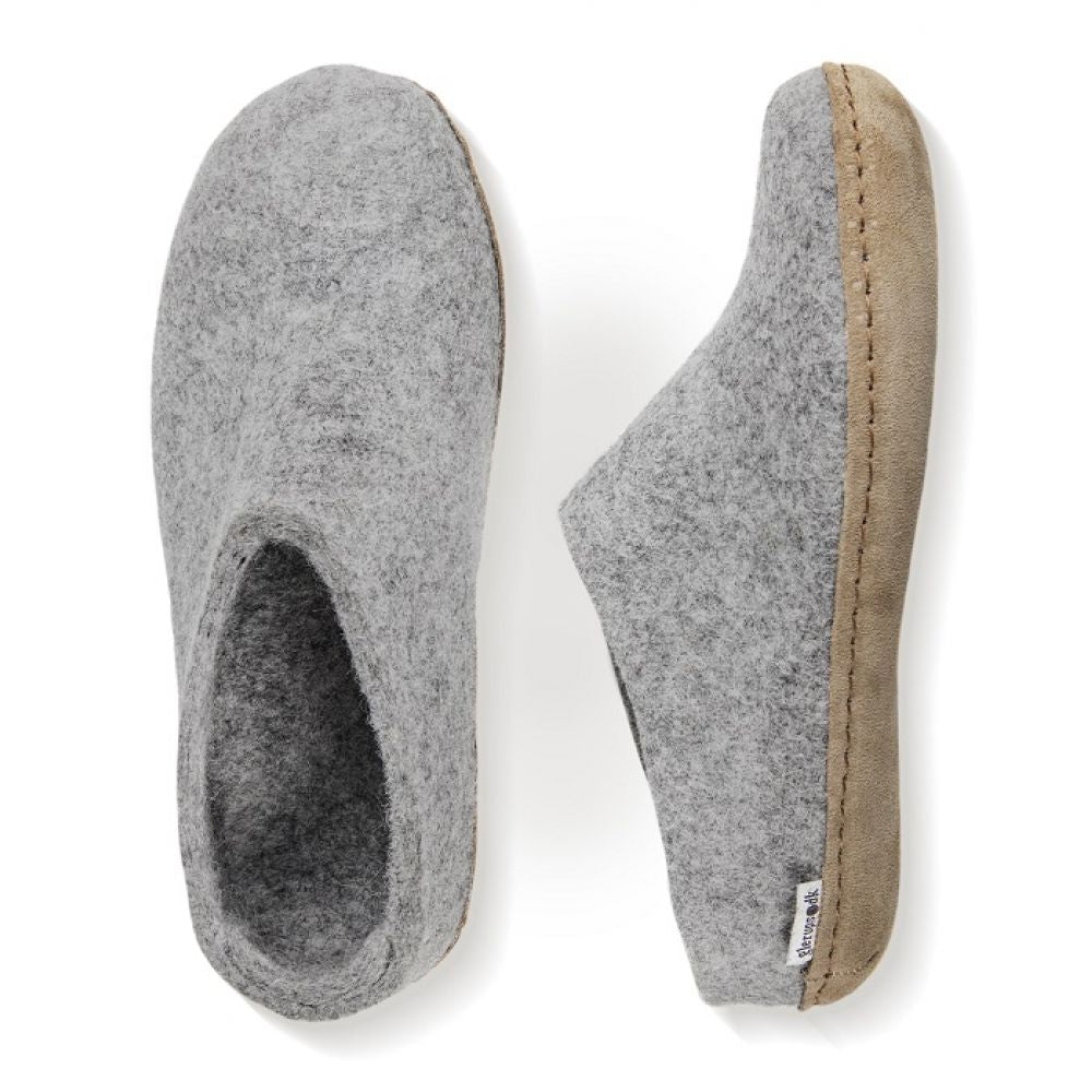 Glerups Open Heel Leather Sole in Grey - Getoutside Shoes
