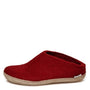 Glerups Women’s Open Heel Leather Sole in Red - Getoutside Shoes