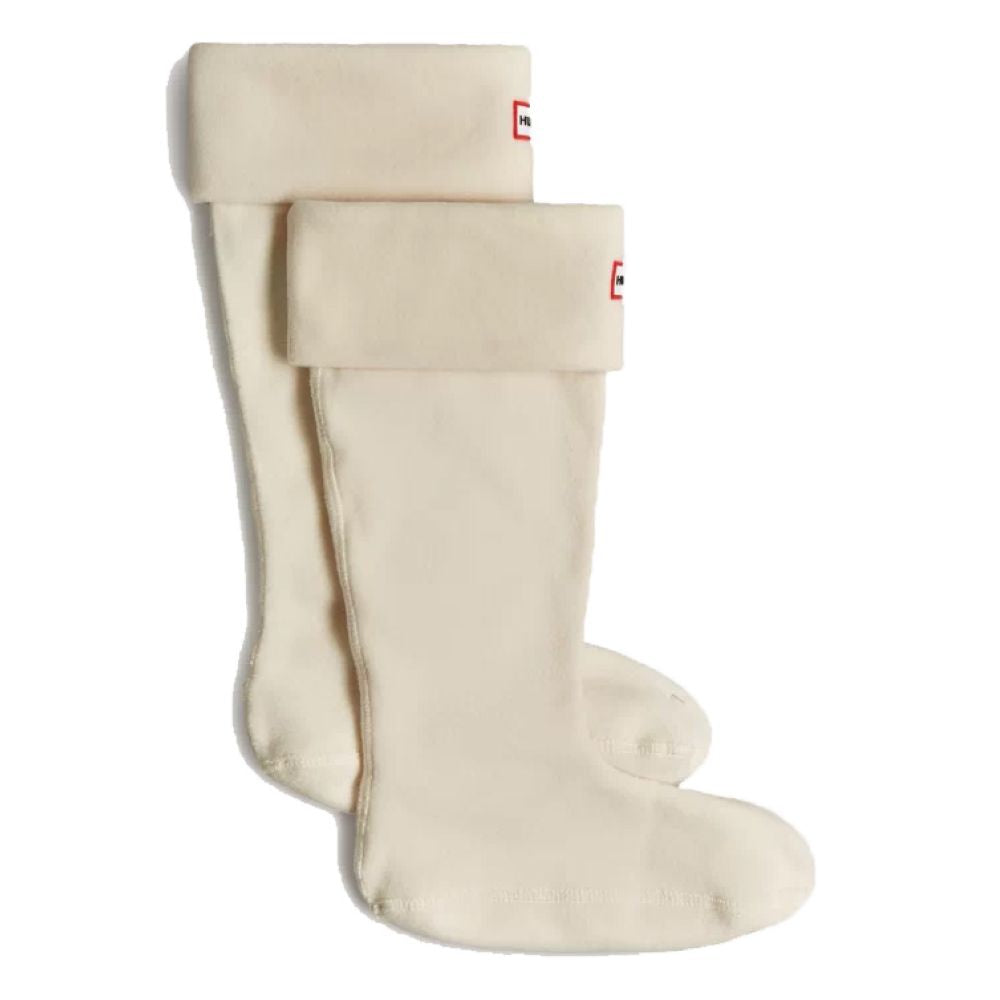 Hunter Recycled High Boot Socks with Cuff in White Hunter