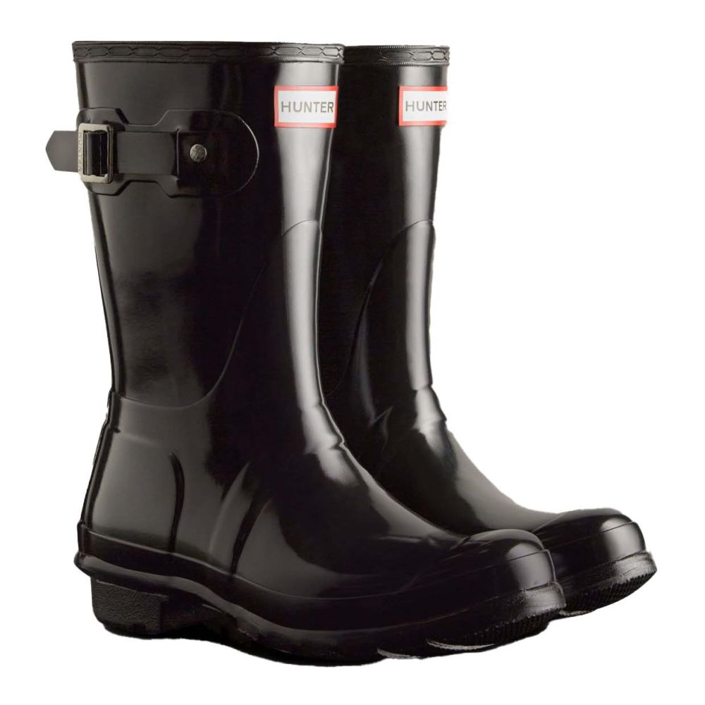 Hunter Women&#39;s Original Short Gloss Rain Boots in Black