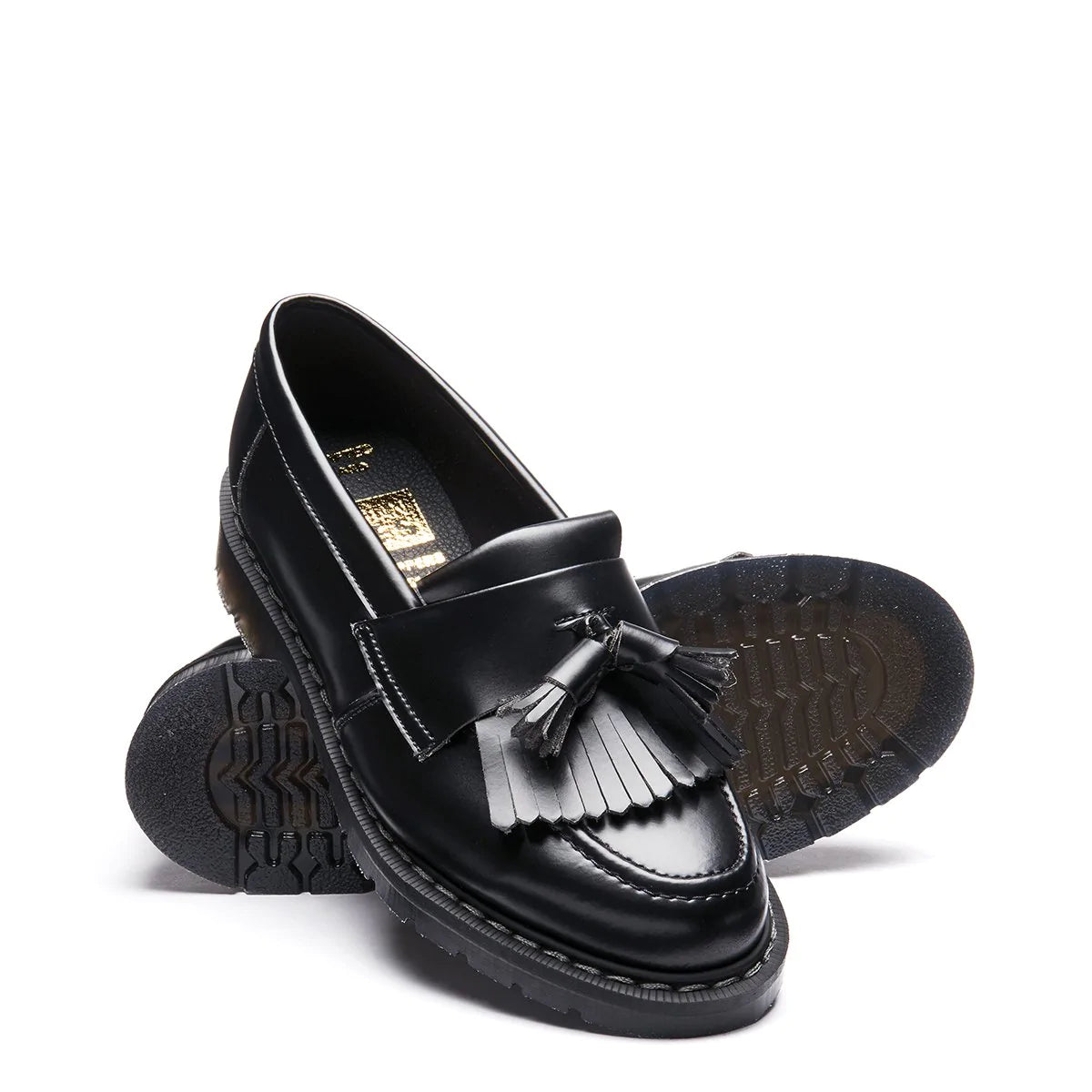 Solovair Tassel Loafer VEGAN in Black Hi-Shine