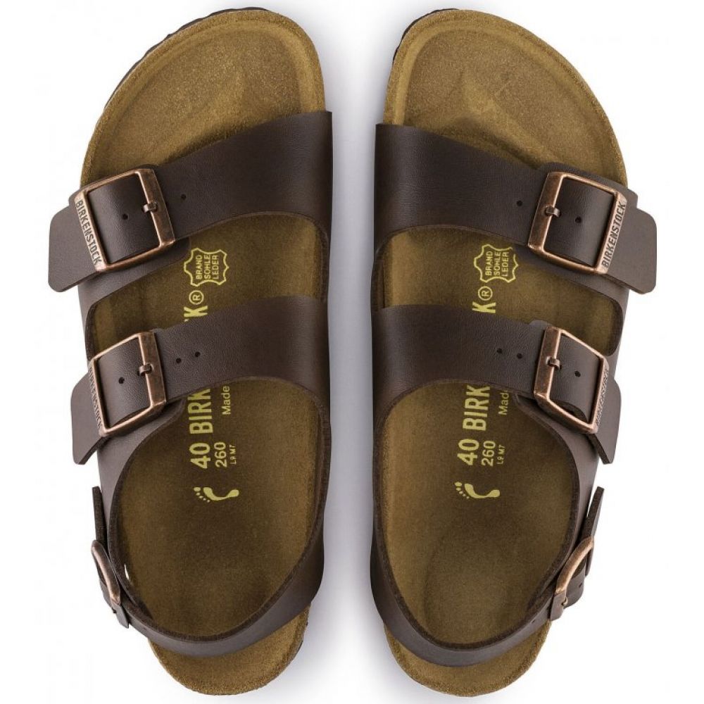 Birkenstock Milano Birko-Flor in Dark Brown