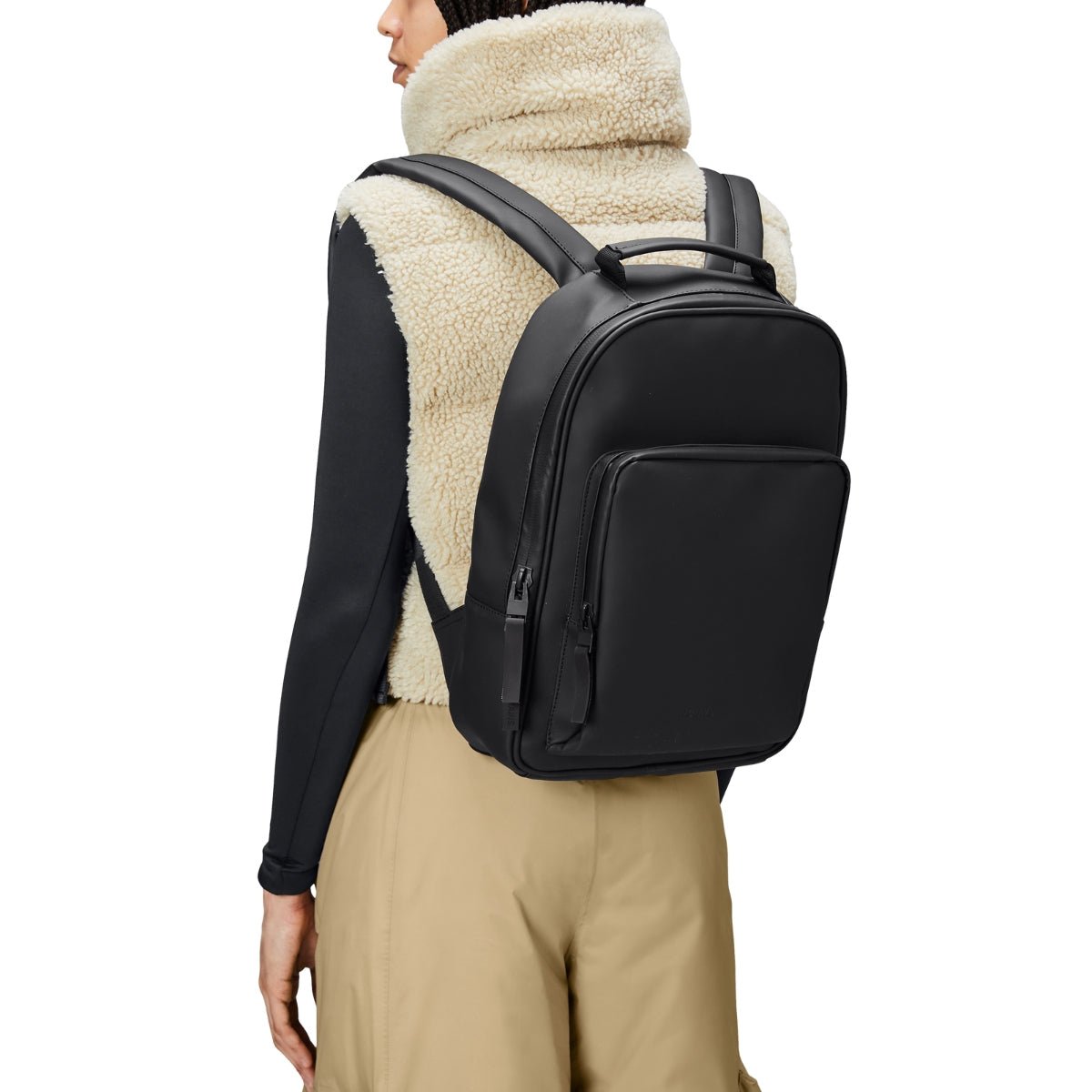 Rains Book Daypack in Black - Getoutside Shoes