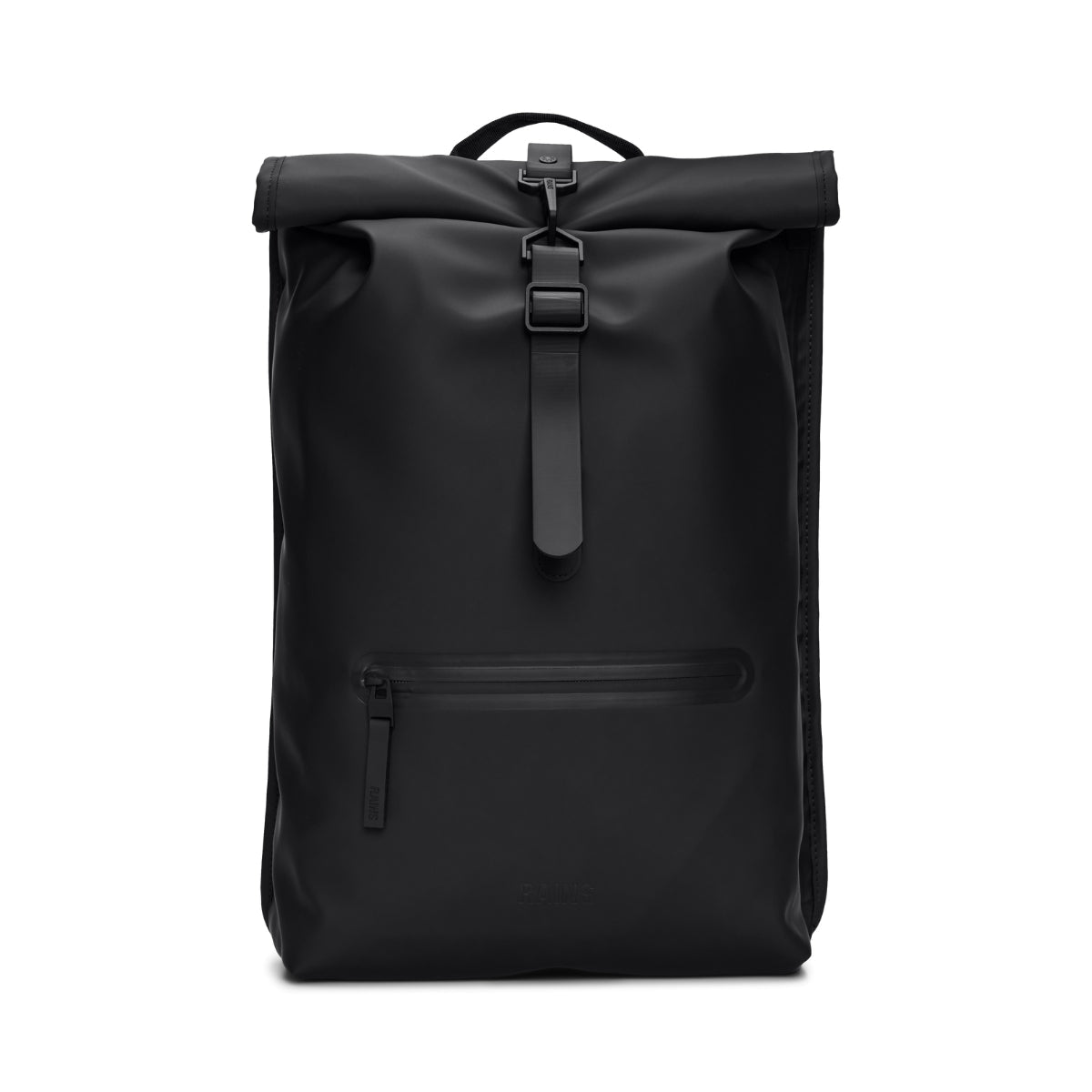 rains buckle-fastening flat backpack Clip Front Well Backpack clip closure at the front RAINS Clip Front Backpack Black