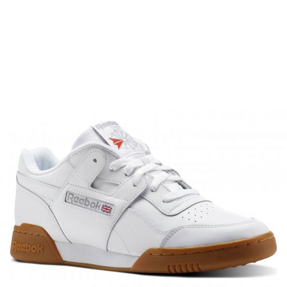 Reebok Women's Workout Plus in White/Carbon/Classic Red - Getoutside Shoes