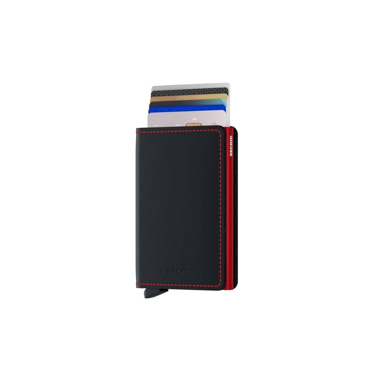 Secrid Slim Wallet Matte in Black/Red - Getoutside Shoes
