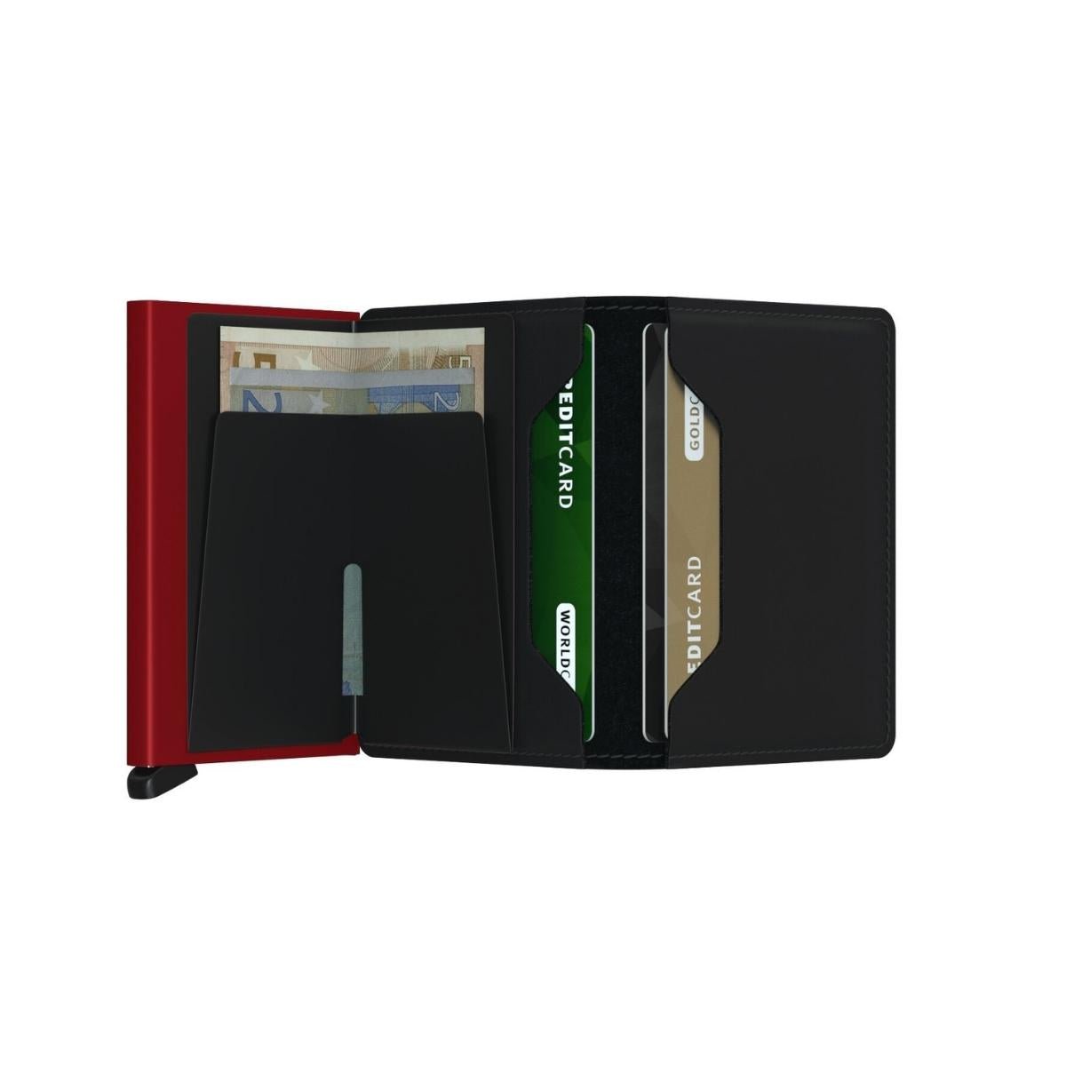 Secrid Slim Wallet Matte in Black/Red - Getoutside Shoes