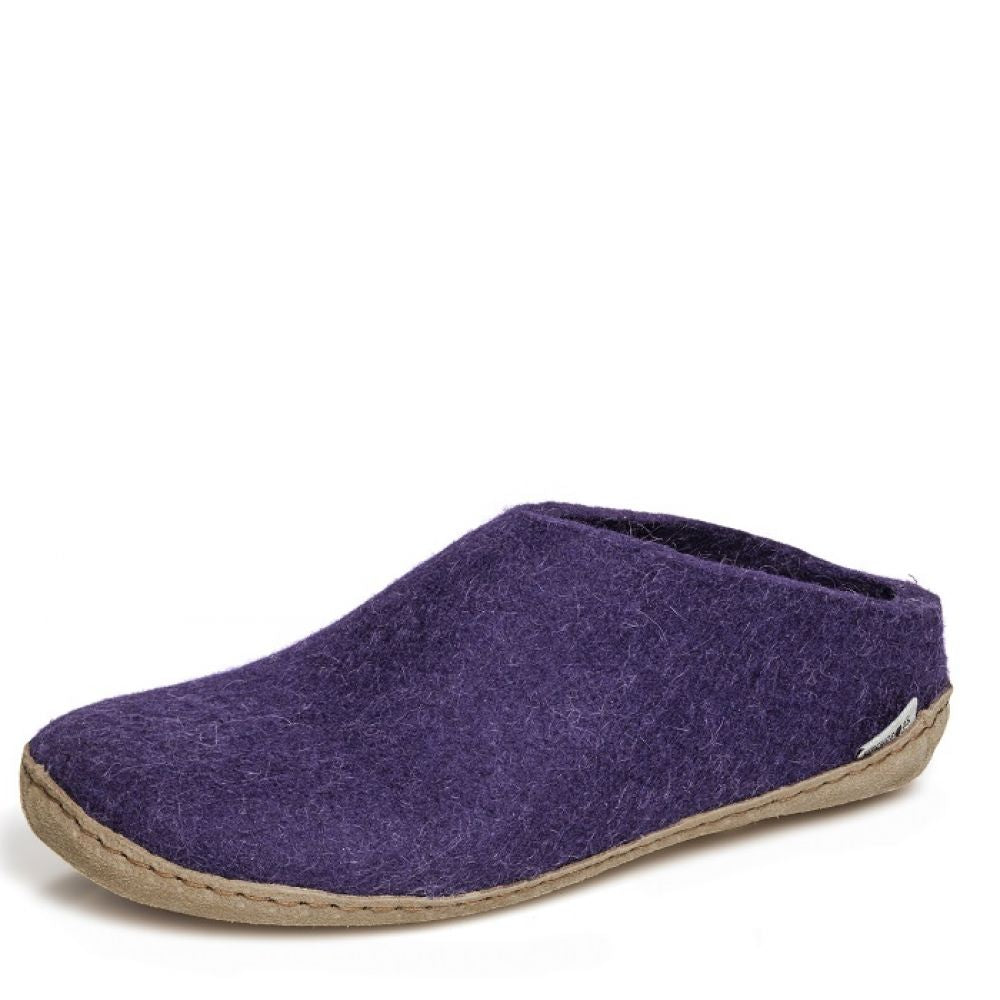 Glerups Women&#39;s Open Heel Leather Sole in Purple