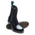Solovair 11 Eye Zip Derby Boot in Black Hi-Shine - Getoutside Shoes