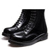 Solovair 20 Eye Zip Derby Boot in Black Hi-Shine - Getoutside Shoes