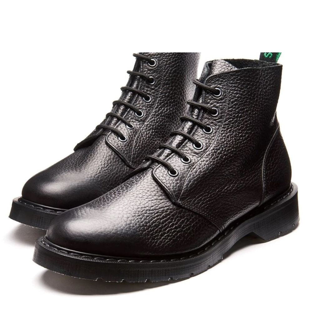 Solovair 6 Eye Astronaut Boot in Black Grain - Getoutside Shoes