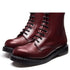 Solovair 8 Eye Derby Boot in Oxblood Hi-Shine - Getoutside Shoes