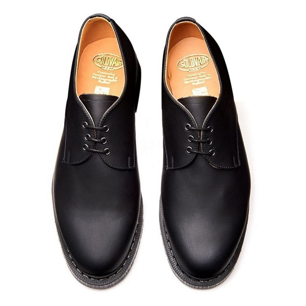 Solovair Gibson Shoe in Black Greasy - Getoutside Shoes