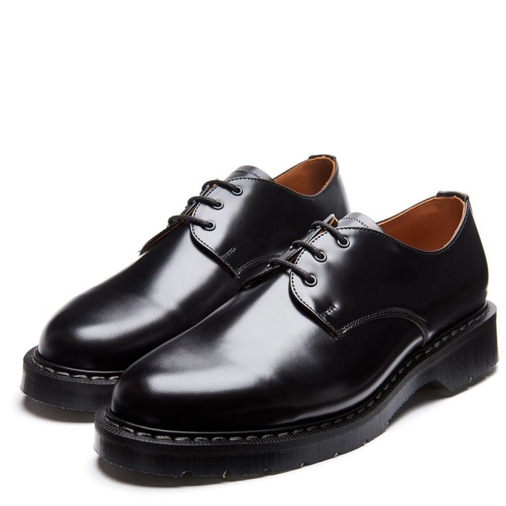 Solovair Gibson Shoe in Black Hi-Shine - Getoutside Shoes