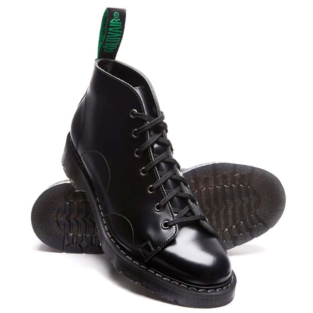 Solovair Monkey Boot in Black Hi-Shine - Getoutside Shoes