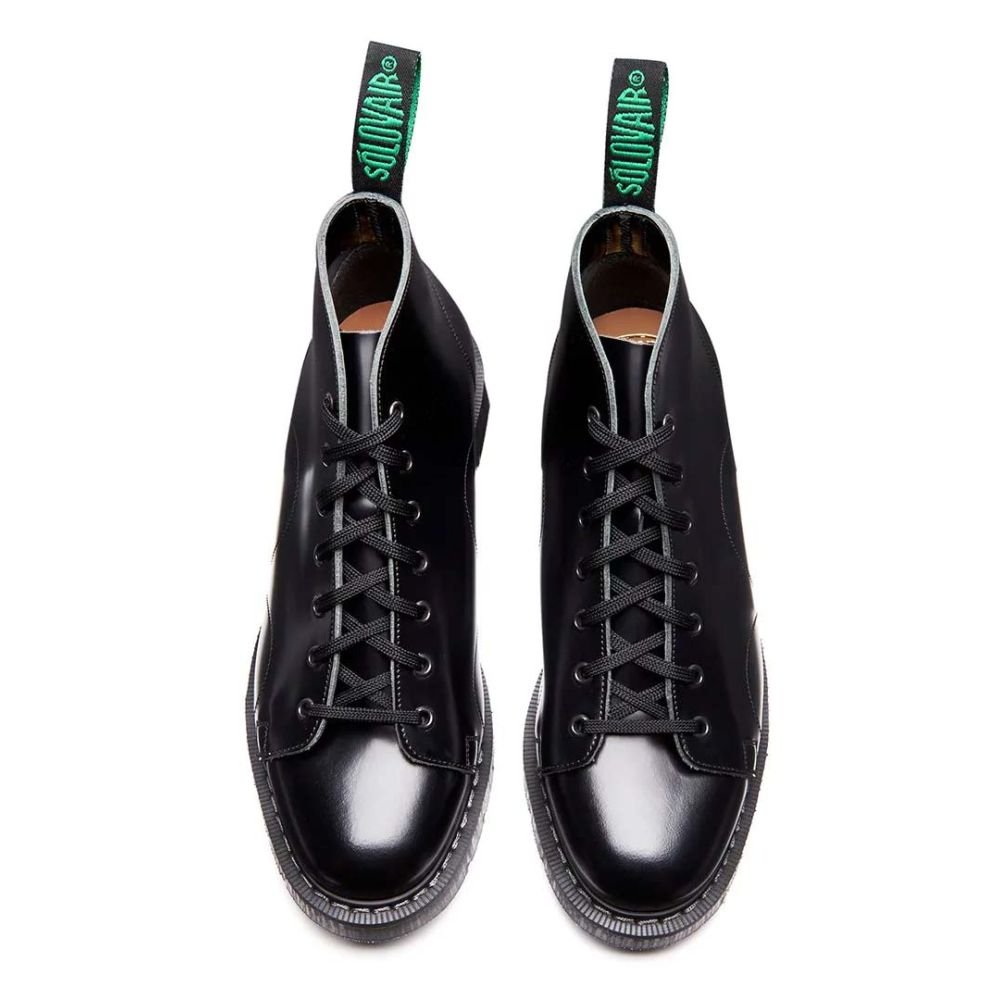 Solovair Monkey Boot in Black Hi-Shine - Getoutside Shoes
