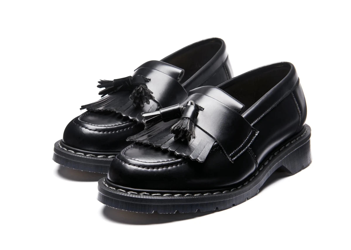 Solovair Tassel Loafer Vegan in Black Hi-Shine - Getoutside Shoes