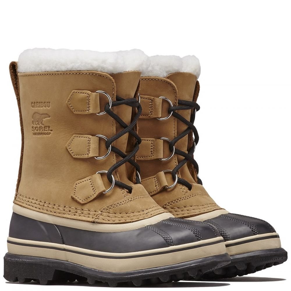 Sorel Youth Caribou in Buff - Getoutside Shoes