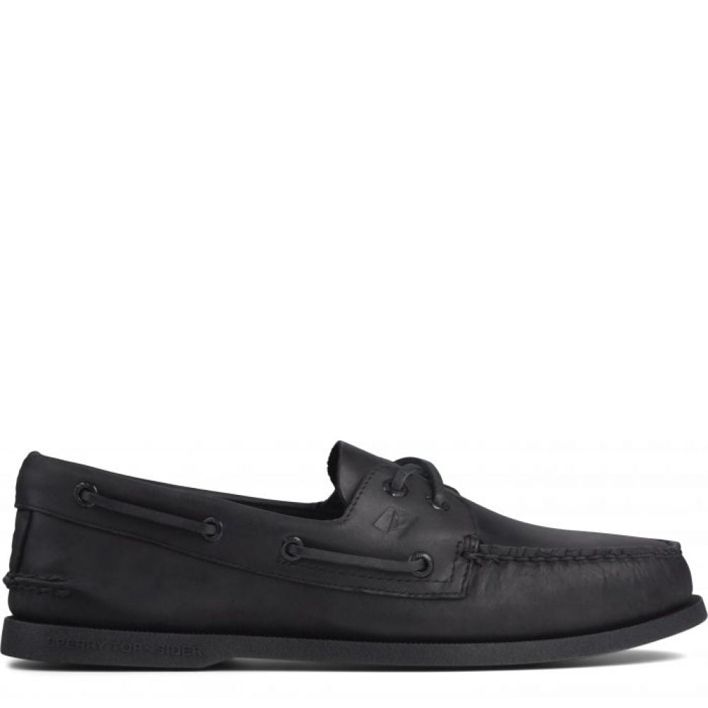 Sperry Men's Authentic Original 2 Eye Boat Shoes in Black - Getoutside Shoes