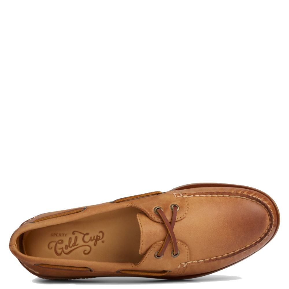 Sperry Men's Gold Cup Authentic Original 2-Eye Boat Shoe in Med Beige - Getoutside Shoes
