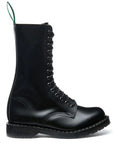 Solovair 14 Eye Derby Boot in Black Hi-Shine