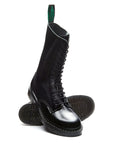 Solovair 14 Eye Derby Boot in Black Hi-Shine