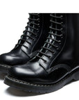 Solovair 14 Eye Derby Boot in Black Hi-Shine
