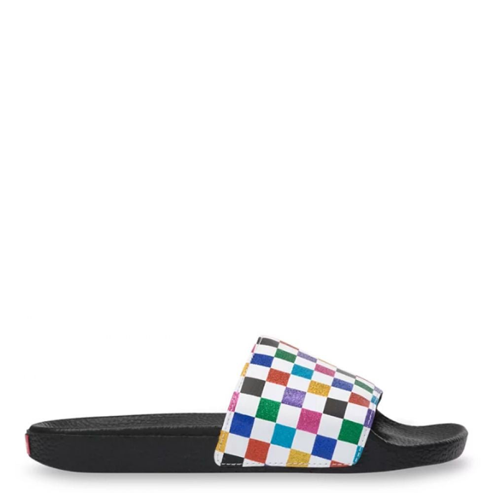 Vans Women's Glitter Slide-On in Checkerboard-Multi - Getoutside Shoes